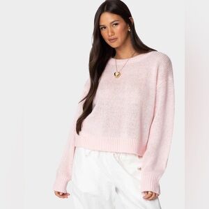 EDIKTED Kyrah Oversized Knit Sweater Light Pink Size L